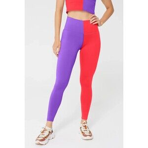 Terez Purple Two-Tone TLC High-Rise Leggings Pants Size XS Full Length  Second-S